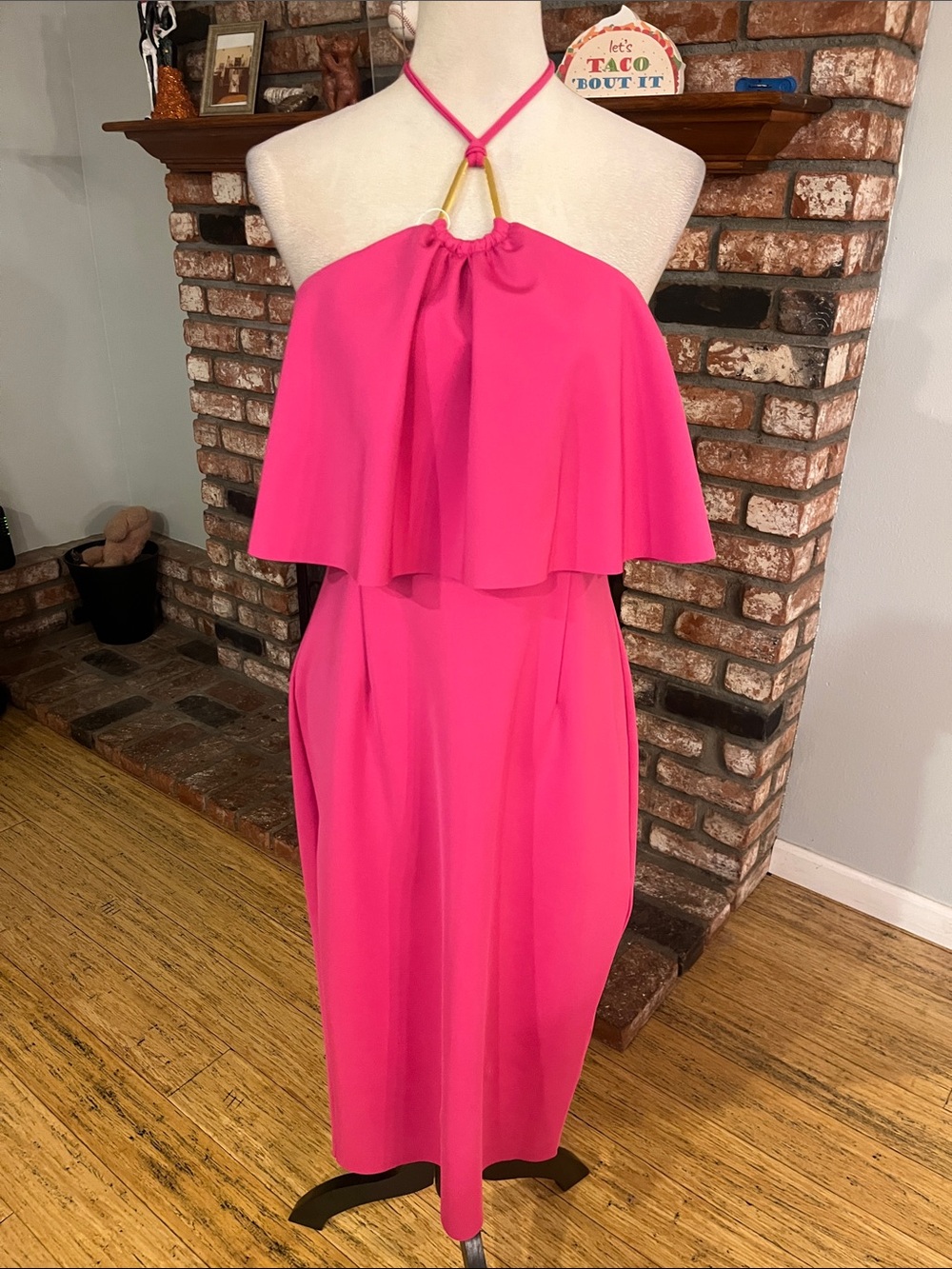 Trina Turk $398 PTP 20 Soozy Halter Dress
